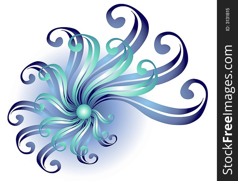 Blue Swirling Ribbon Design