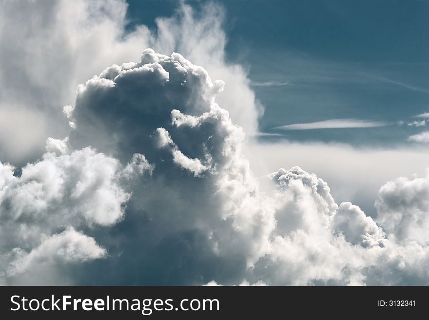 Large cumulus clouds in the sky. Large cumulus clouds in the sky