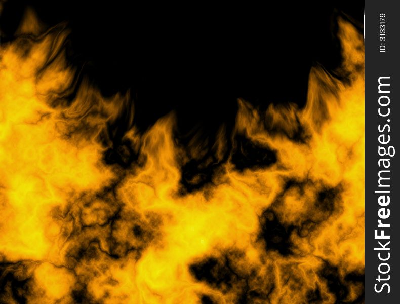 Close-up of fire and flames on a black background