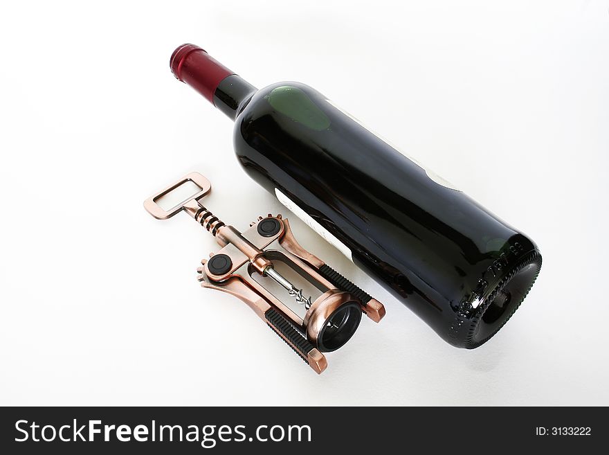 Red Wine And Corkscrew