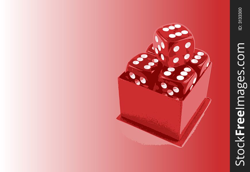 5 Dice with copyspace (Vector Illustration)