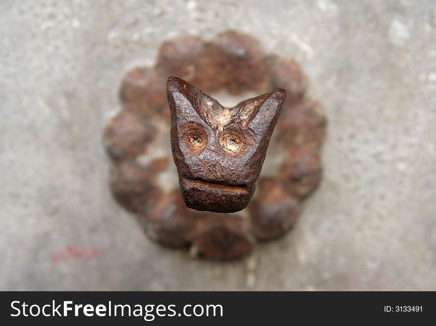 Close-up of an old handle captured in Visso / Marche / Italy