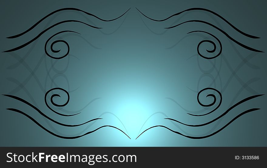 Blue spotligth - with floral design element. Blue spotligth - with floral design element