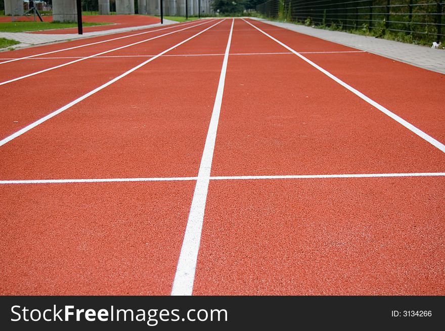 Short track on an official athletic track