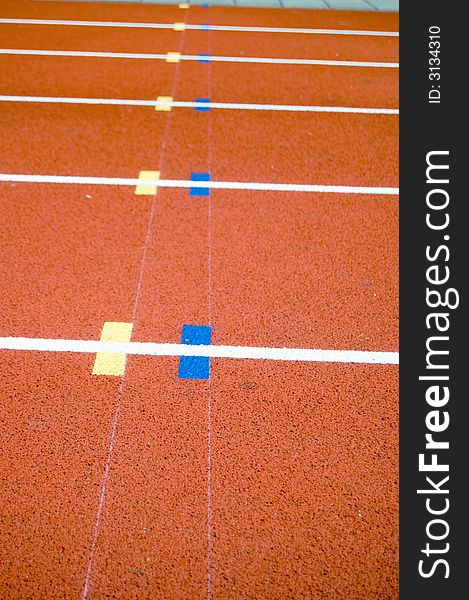 Middle of athletic track for short sprints