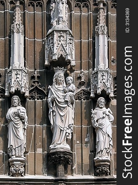 A gothic portal decoration from the cathedral of Aachen in Germany. A gothic portal decoration from the cathedral of Aachen in Germany.