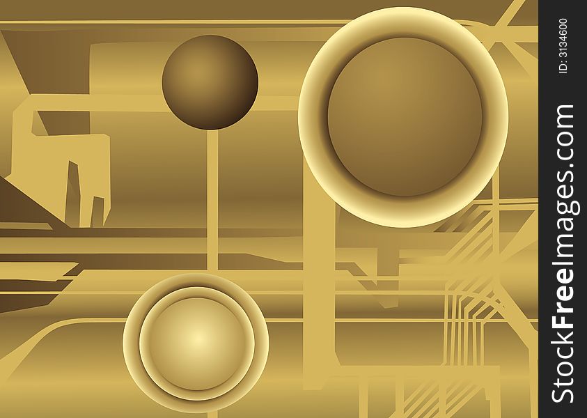 Vector based Abstract gold tech background. Vector based Abstract gold tech background