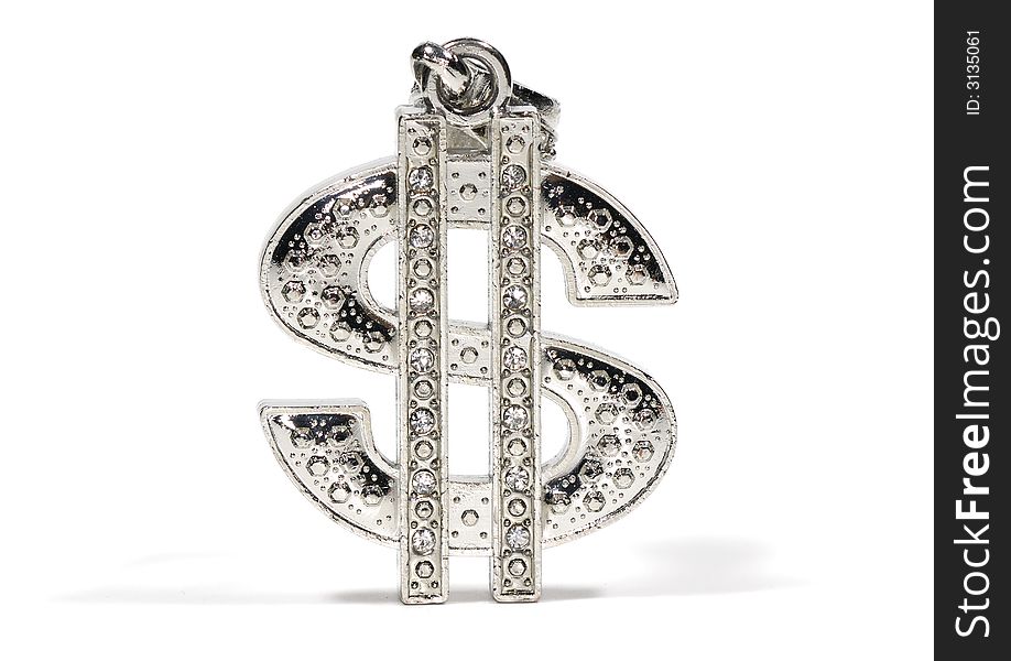 Photo of a Silver Dollar Symbol Pendant / Charm - Finance Concept