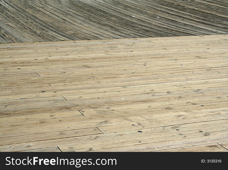 A close up image of a empty boardwalk