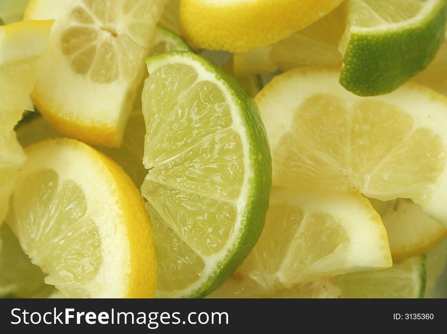 A Close up image of Lemon and Lime slices