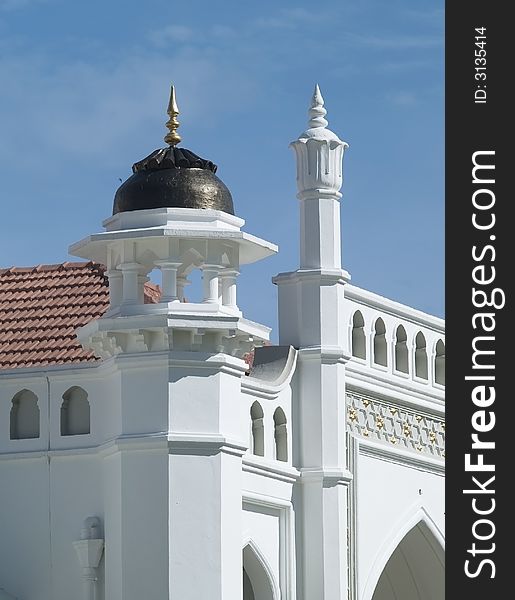 Detail of the Kapitan Keling mosque in Georgetown, Penang, Malaysia.