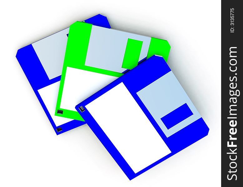 An image of an old style floppy discs with a blank label on them which you can put your own information on.