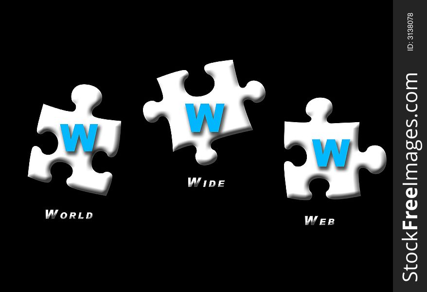 Puzzle pieces to represent internet and the world wide web