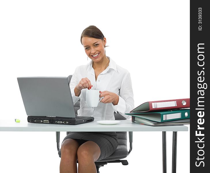 Business Woman And Laptop
