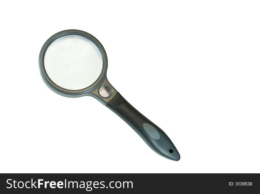 Magnifying Glass isolated on white background with copyspace
