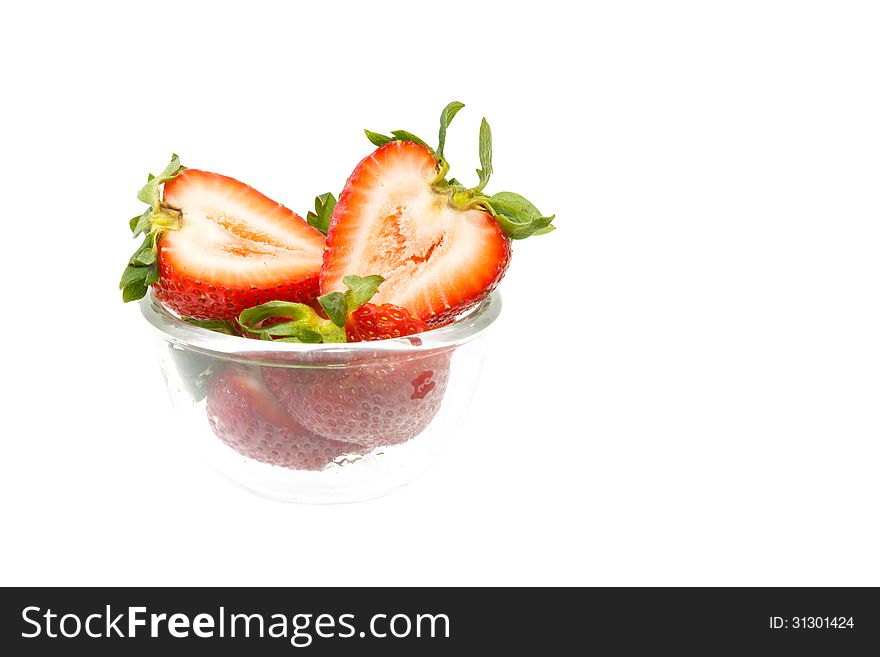 Fresh strawberry fruit isolated on white background