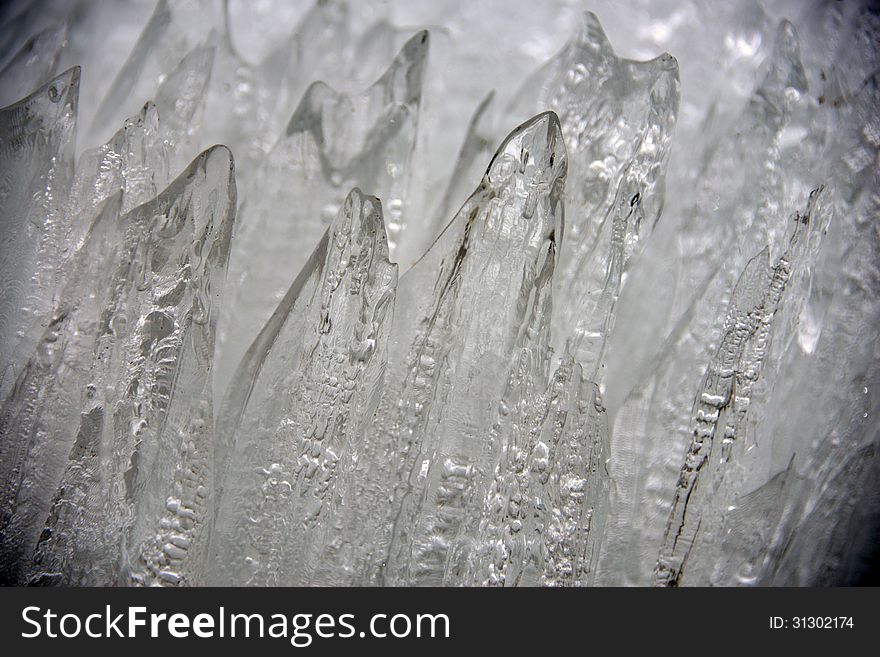 Discharged icicles from the Torne River in Swedish Lapland