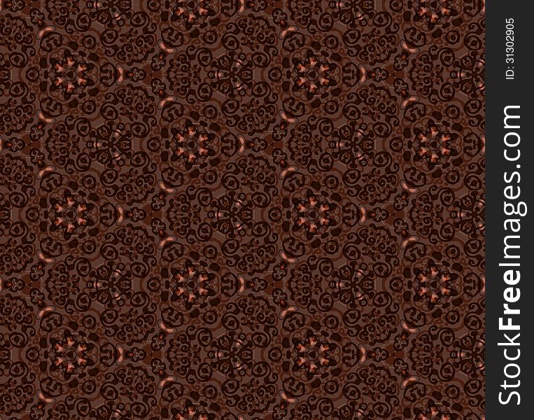 Brown background  flowers seamless