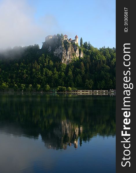Medieval castle on lake Bled in Slovenia. Medieval castle on lake Bled in Slovenia