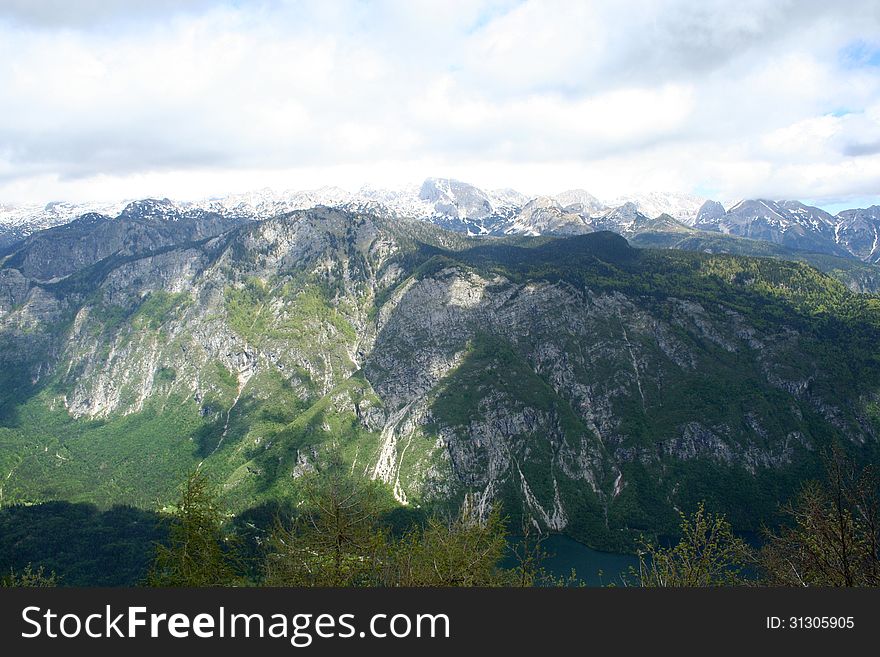 View from Vogel to Slovenian Alps