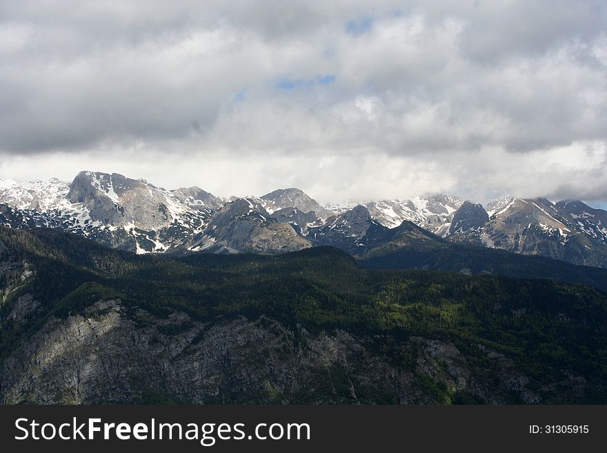 View from Vogel to Slovenian Alps