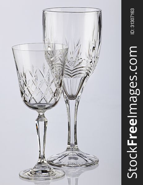 Sharpened wine glass on white background