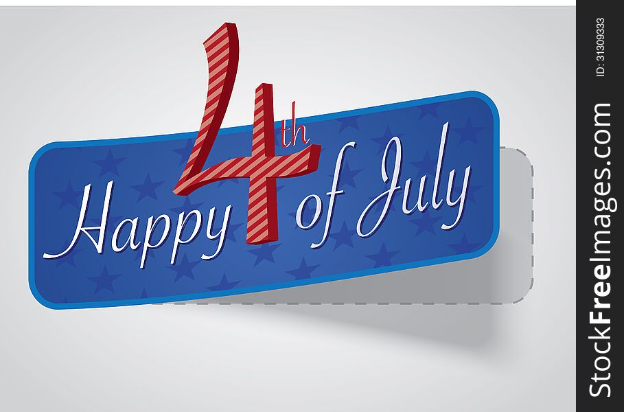 Happy 4th of July, independence day background with 3d paper effect. Happy 4th of July, independence day background with 3d paper effect