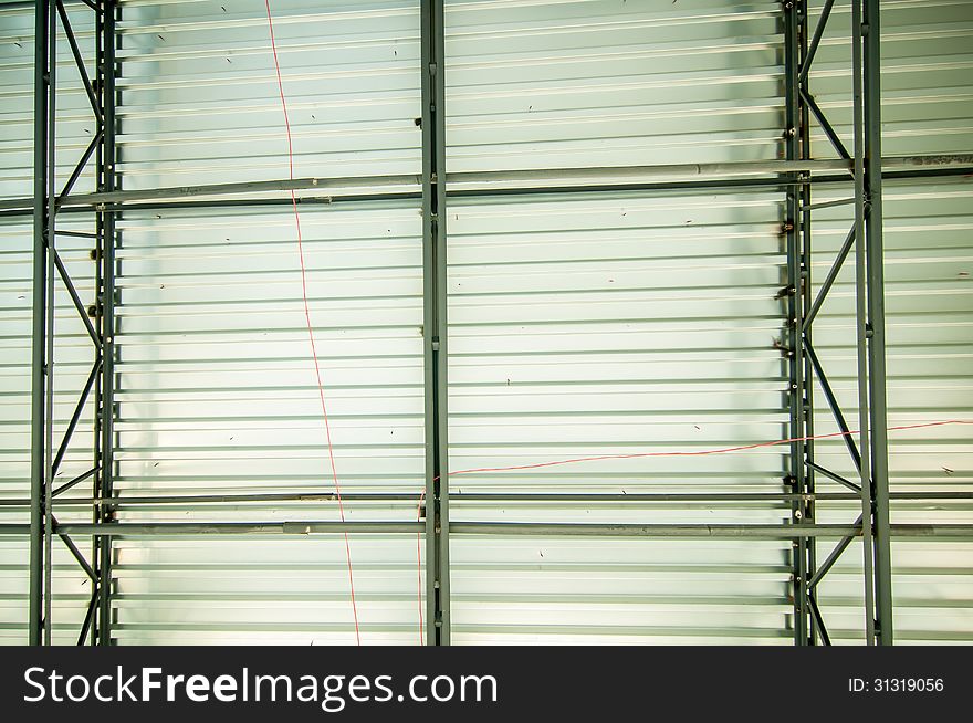 Steel joist supporting metal roof deck