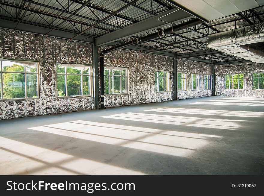 Exposed interior structure of unfinished construction project. Exposed interior structure of unfinished construction project