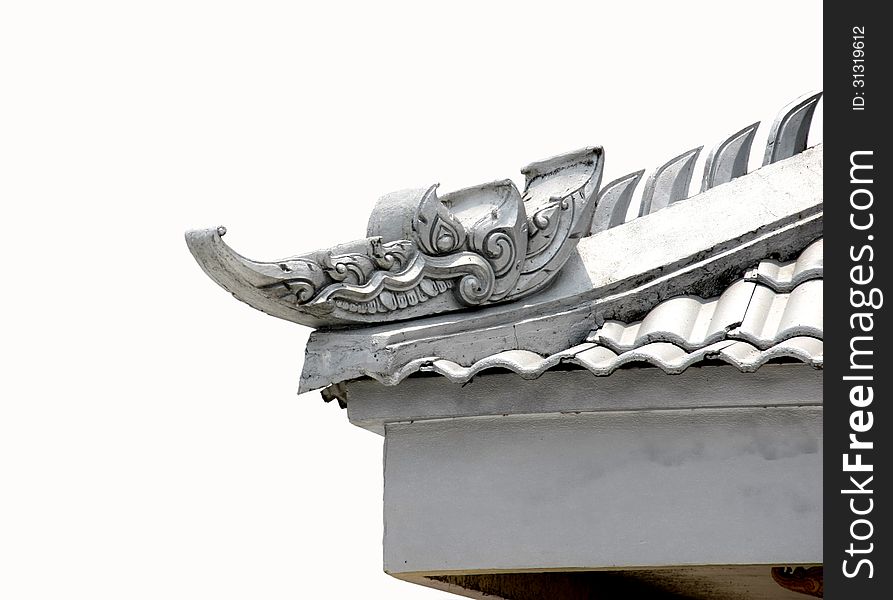 Sculpture Cement Of Crocodile Head On Roof