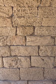 Fragment Of Ancient Stone Wall. Shore Of The Mediterranean. Stock Images Fragment Of Ancient Stone Wall. Shore Of The Mediterranean. Stock Images