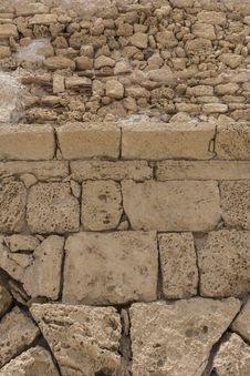 Fragment Of Ancient Stone Wall. Shore Of The Mediterranean. Stock Image Fragment Of Ancient Stone Wall. Shore Of The Mediterranean. Stock Image