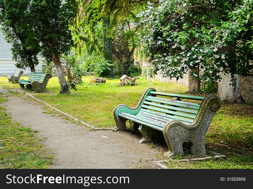 Old Bench in a Park