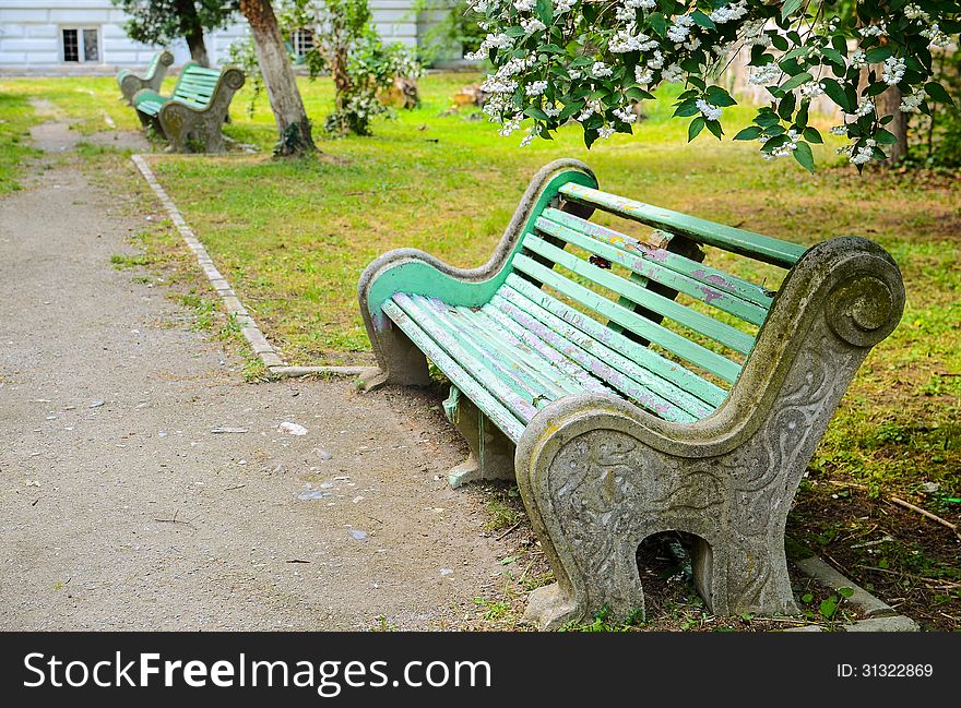 Old Bench in a Park