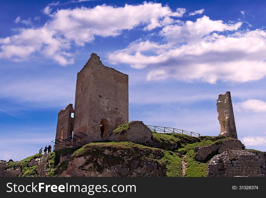 Castle ruins in a remote village of Spain