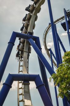 A Rollercoaster At A Theme Park Stock Photo A Rollercoaster At A Theme Park Stock Photo