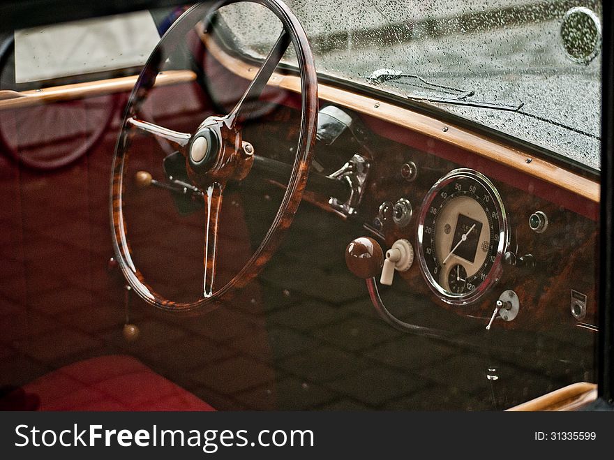 Old red cockpit history car