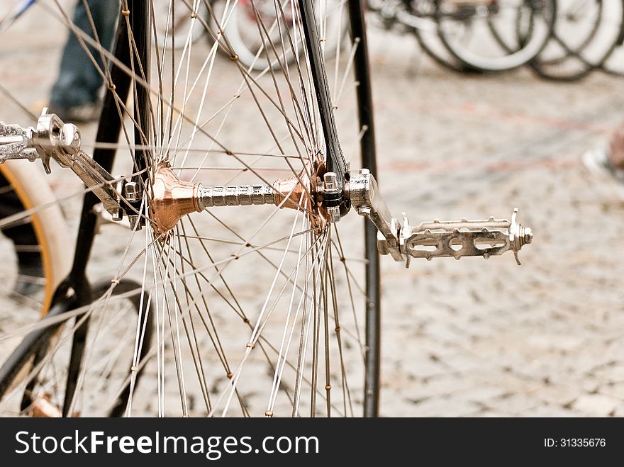 Old velocipede treadle czech republic. Old velocipede treadle czech republic