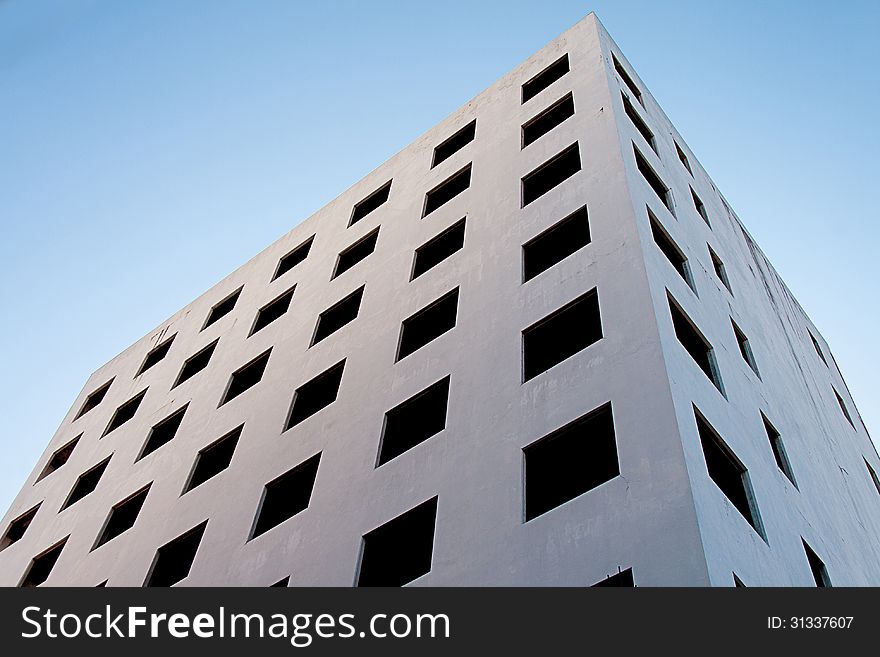 Two waste building on the blue sky