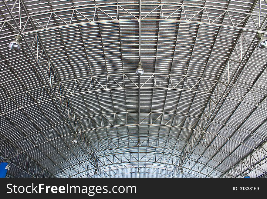 Light on roof of modern storehouse