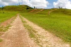 The Road To Mountain In Countryside With Clear Sky Royalty Free Stock Photos The Road To Mountain In Countryside With Clear Sky Royalty Free Stock Photos