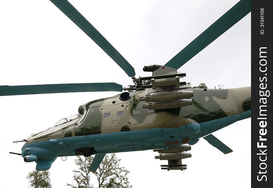 Transport-combat helicopter Mi24-B produced in the Soviet Union