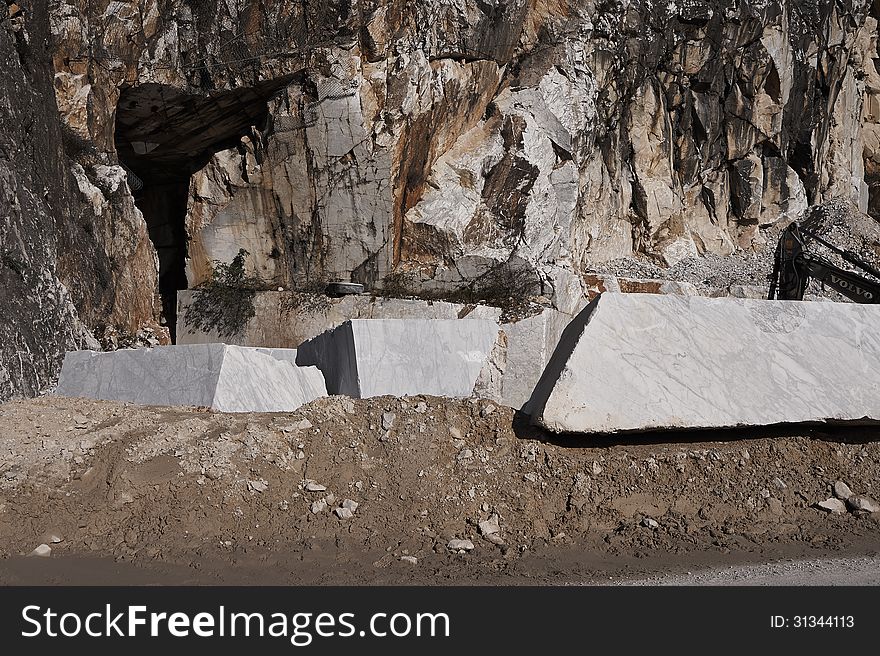 Marble quarry in carrara , italy