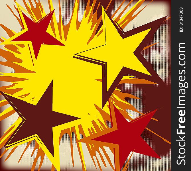 Grunge background of explosion star. Vector illustration.