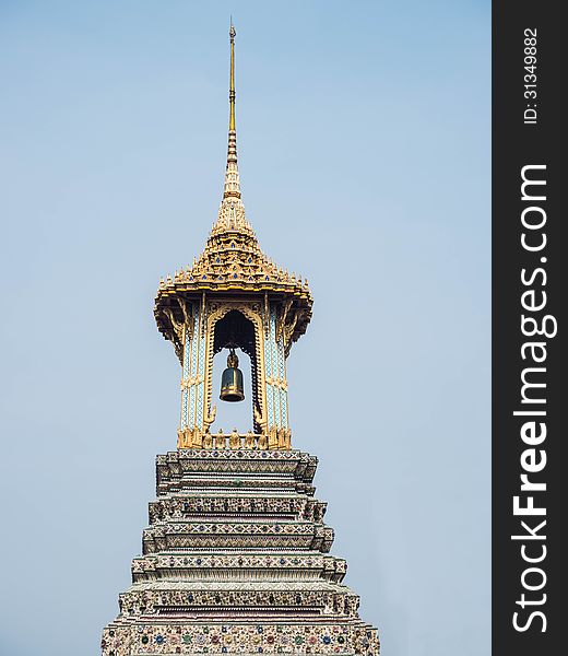 The bell tower of the Temple of the Emerald Buddha.