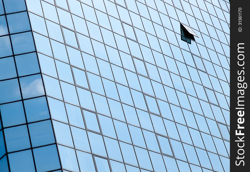 High glass building and sky