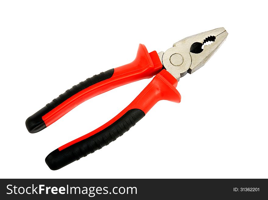 Pliers isolated on a white background. Horizontal position.