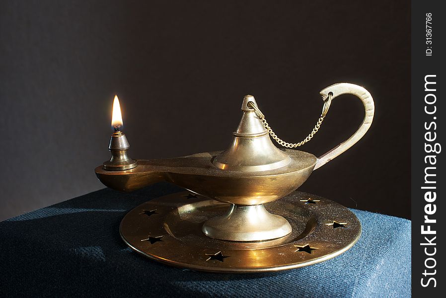Aladdin's magic lamp on the table