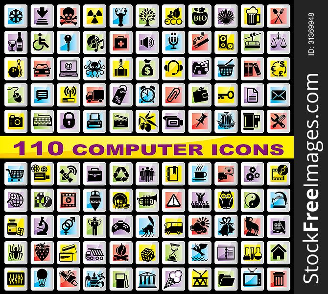 Set of computer icons for your web design. Set of computer icons for your web design