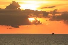 Offshore Production Platform In Sunset Time Stock Photos Offshore Production Platform In Sunset Time Stock Photos